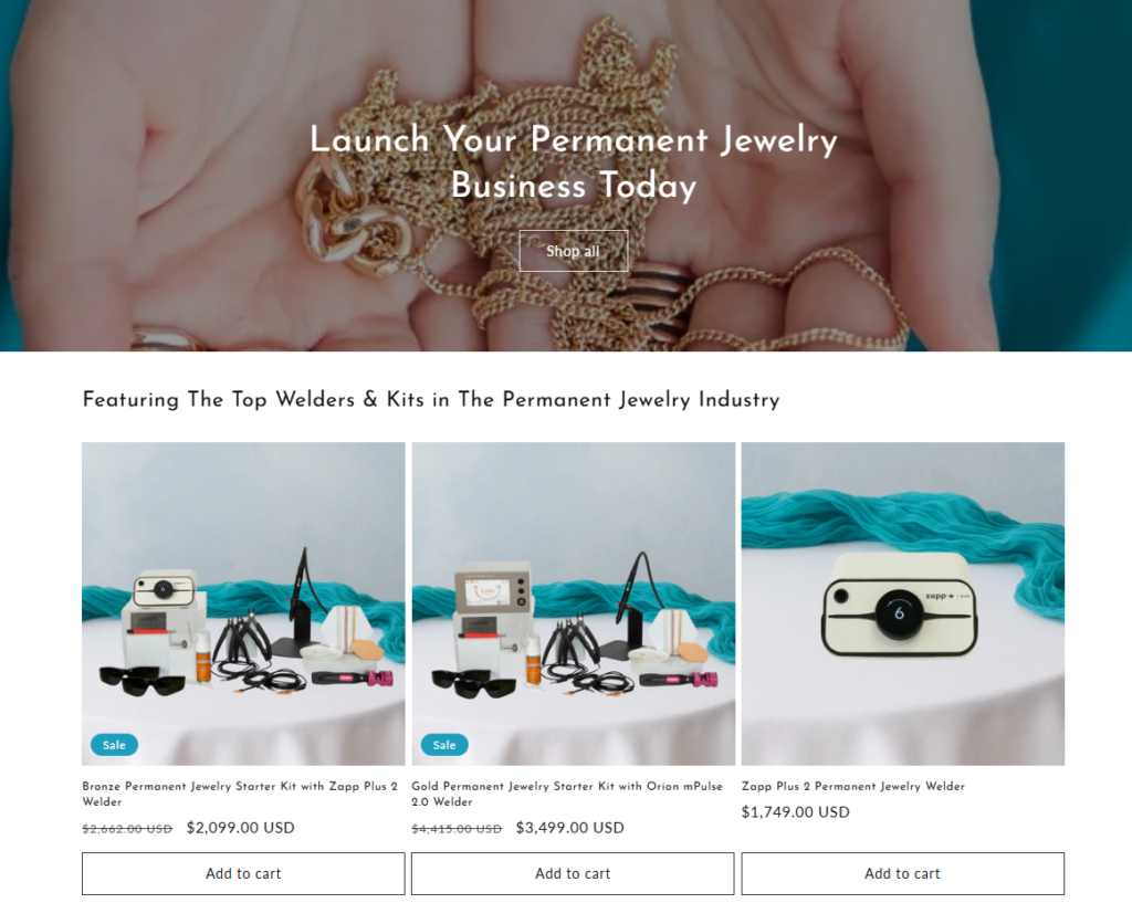 Permanent Jewelry Center Online Shop