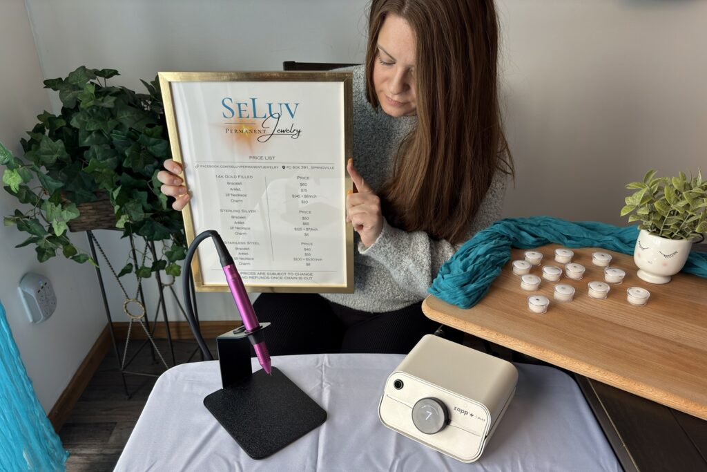 Trinity holding Seluv Permanent Jewelry price list