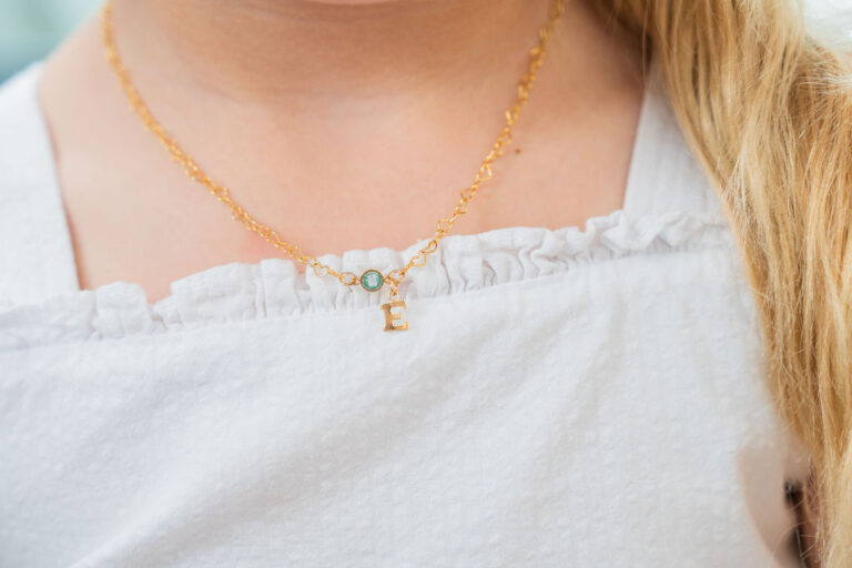 close up of necklace