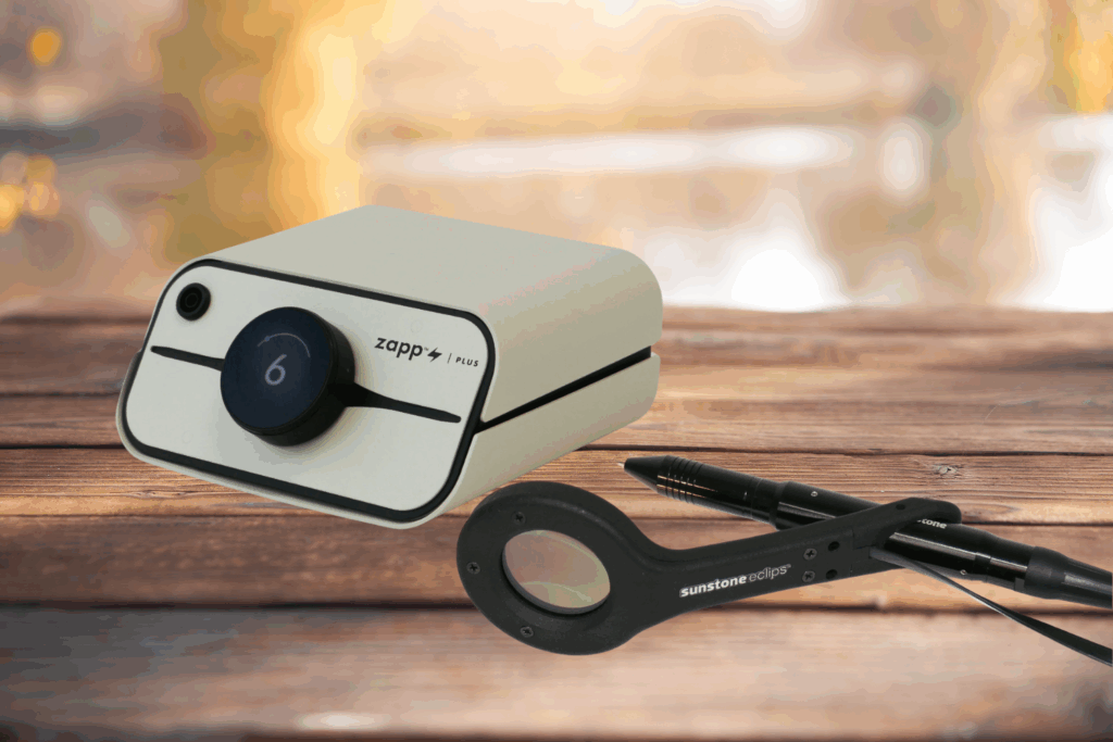 Sunstone Eclips and Zapp Plus 2 on a table