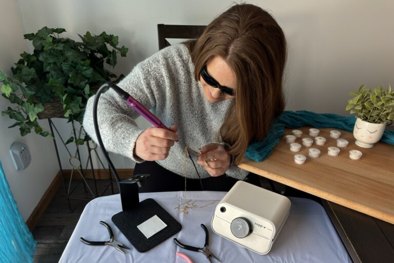 Trinity leaning forward welding permanent jewelry