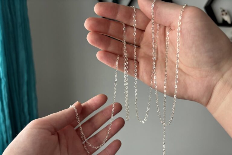 unfinished silver heart chain