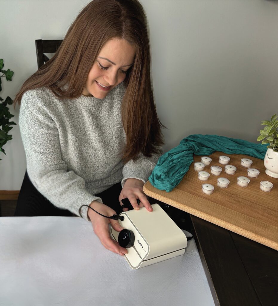 Trinity adjusting power on permanent jewelry welder