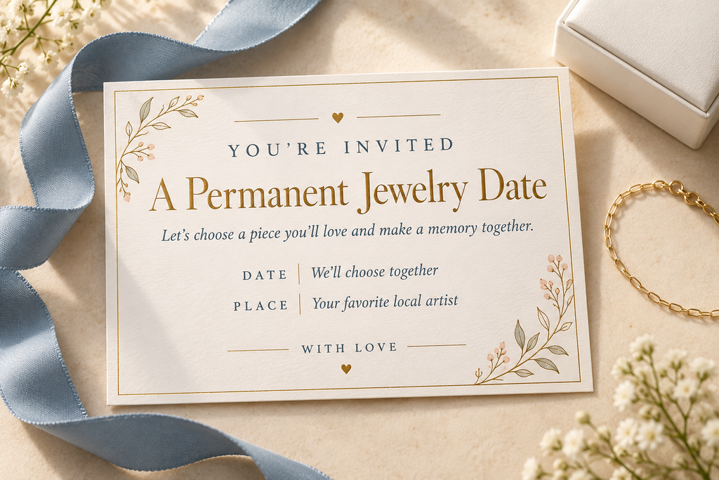 Elegant permanent jewelry date invitation